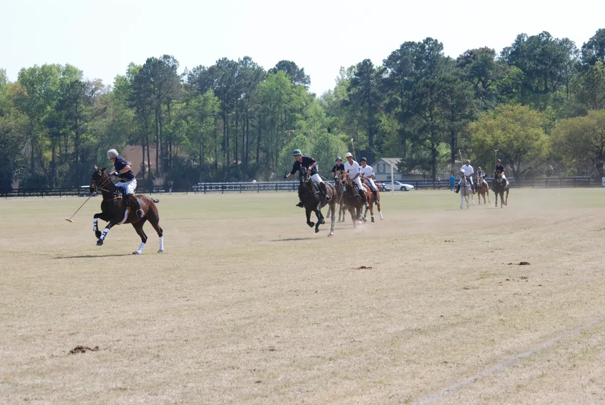 Historic polo match at Rose Hill Plantation, a Lowcountry equestrian tradition since the 1980s